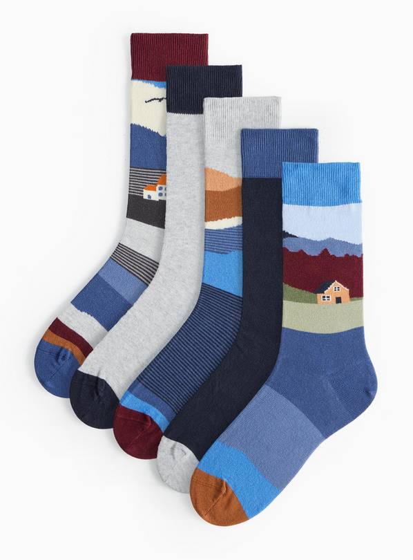 Sunset Scenery Ankle Socks 5 Pack 9-12